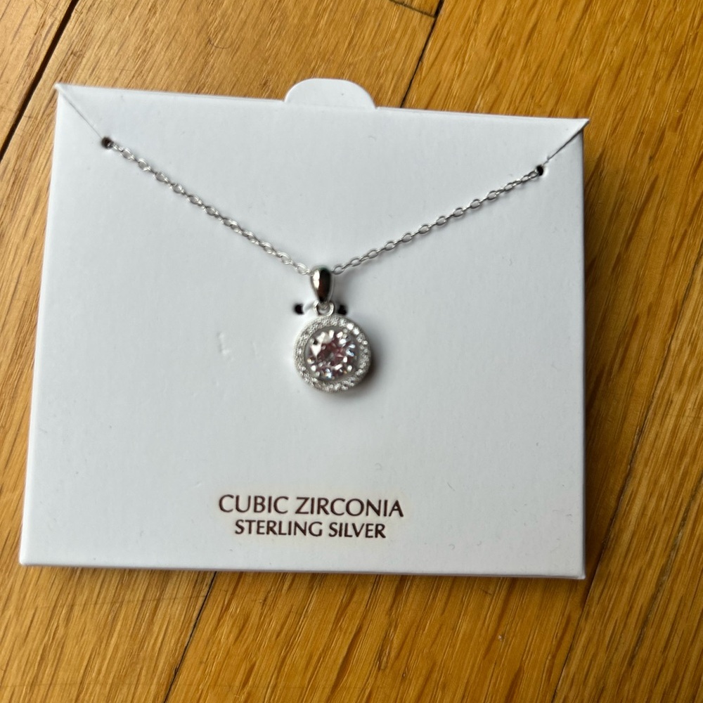 Cubic Zirconia Sterling Silver Necklace